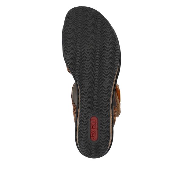 Rieker Women's sandals | Style 68176 Dress Sandal - Brown Combination | Free Delivery