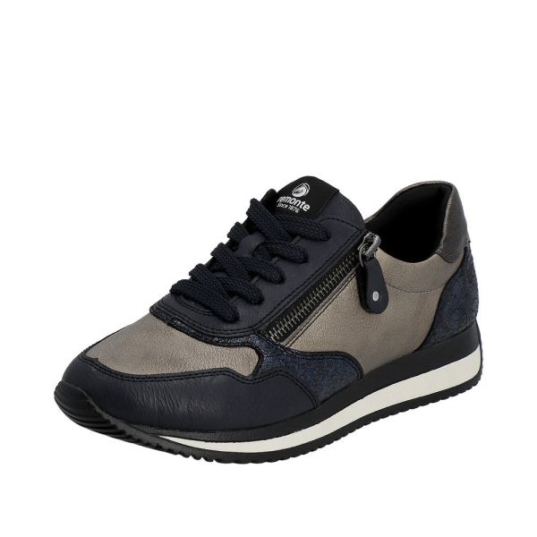 Remonte Women's shoes | Style D0H01 Athletic Lace-up with zip - Blue Combination | Free Delivery