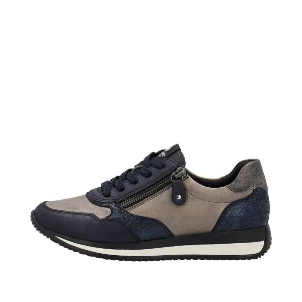 Remonte Women's shoes | Style D0H01 Athletic Lace-up with zip - Blue Combination | Free Delivery