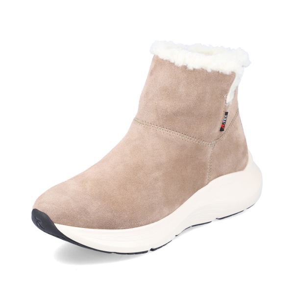 Rieker EVOLUTION Suede leather Women's Short Boots| 42170 Ankle Boots - Beige | Free Delivery