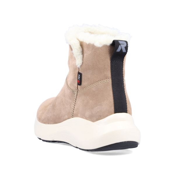 Rieker EVOLUTION Suede leather Women's Short Boots| 42170 Ankle Boots - Beige | Free Delivery