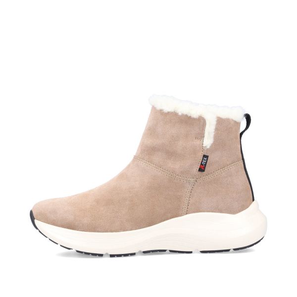 Rieker EVOLUTION Suede leather Women's Short Boots| 42170 Ankle Boots - Beige | Free Delivery