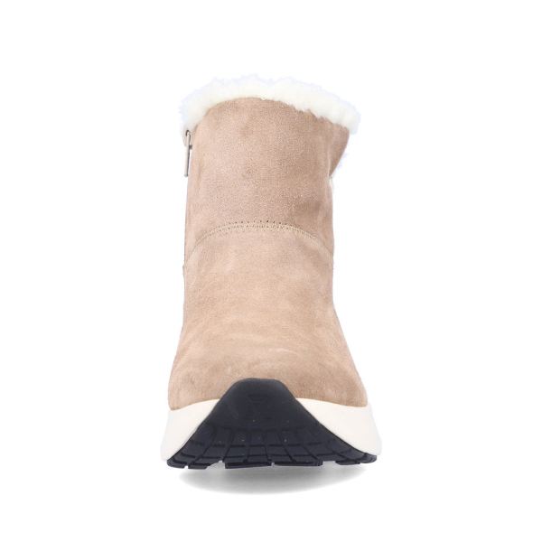 Rieker EVOLUTION Suede leather Women's Short Boots| 42170 Ankle Boots - Beige | Free Delivery