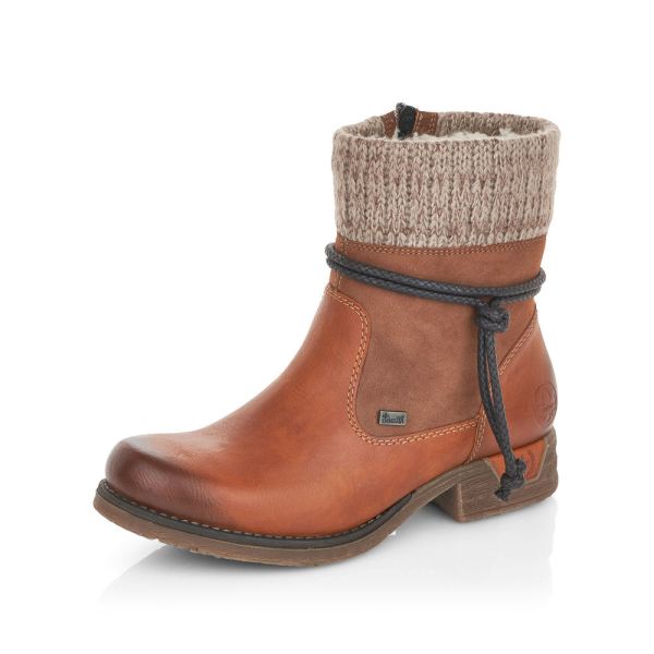 Rieker Synthetic Material Women's short boots| 79688 Ankle Boots - Brown | Free Delivery