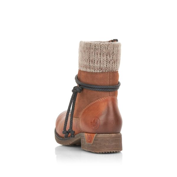 Rieker Synthetic Material Women's short boots| 79688 Ankle Boots - Brown | Free Delivery