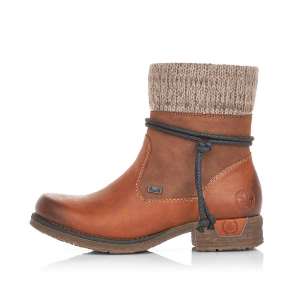 Rieker Synthetic Material Women's short boots| 79688 Ankle Boots - Brown | Free Delivery