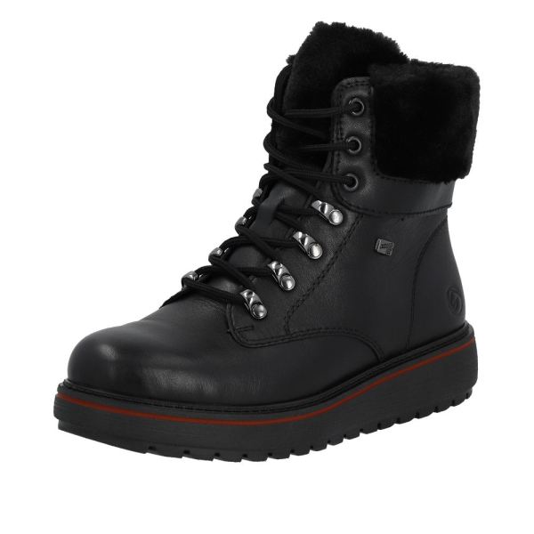 Remonte Leather Women's Mid Height Boots| D0U70 Mid-height BootsFlip Grip - Black | Free Delivery