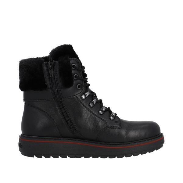 Remonte Leather Women's Mid Height Boots| D0U70 Mid-height BootsFlip Grip - Black | Free Delivery