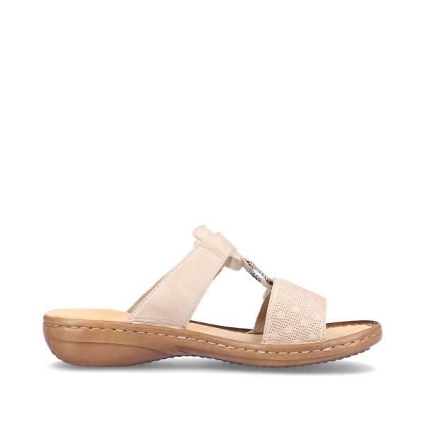 Rieker Women's sandals | Style 60885 Casual Mule - Beige | Free Delivery