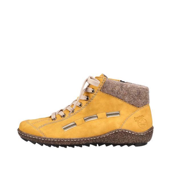 Rieker Synthetic Material Women's short boots | L7543 Ankle Boots - Yellow | Free Delivery