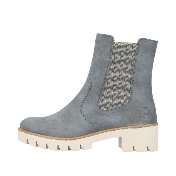 Rieker Synthetic Material Women's mid height boots| X5780 Mid-height Boots - Blue | Free Delivery