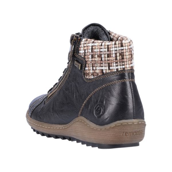 Remonte Leather Women's short boots| R1485 Ankle Boots - Black Combination | Free Delivery