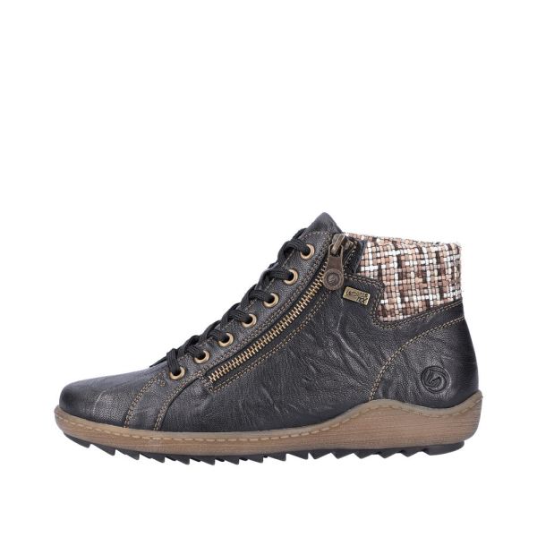Remonte Leather Women's short boots| R1485 Ankle Boots - Black Combination | Free Delivery