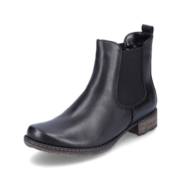Remonte Leather Women's mid height boots| D4375 Ankle Boots - Black | Free Delivery