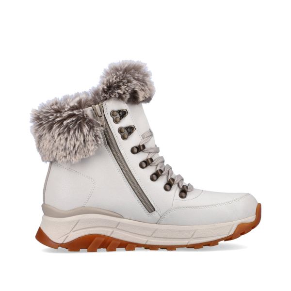 Rieker EVOLUTION Leather Women's Mid Height Boots| W0063-00 Mid-height Boots - White | Free Delivery