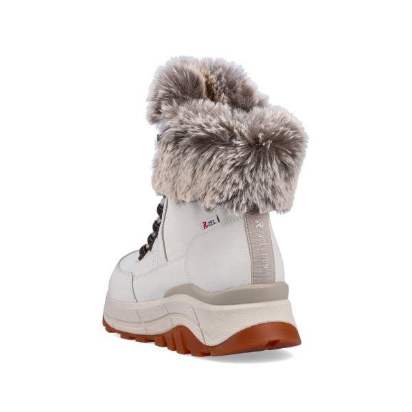 Rieker EVOLUTION Leather Women's Mid Height Boots| W0063-00 Mid-height Boots - White | Free Delivery