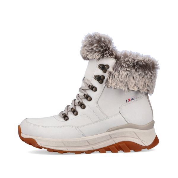 Rieker EVOLUTION Leather Women's Mid Height Boots| W0063-00 Mid-height Boots - White | Free Delivery