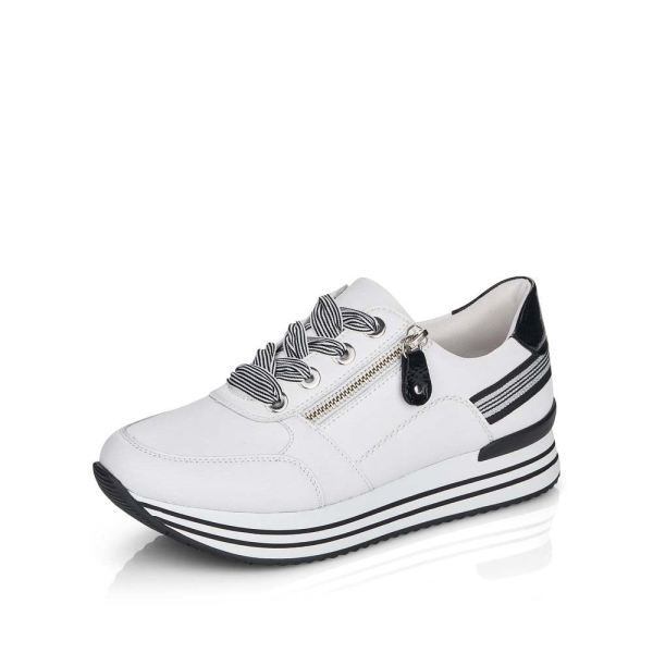Remonte Women's shoes | Style D1312 Casual Lace-up with zip - White Combination | Free Delivery