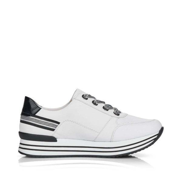 Remonte Women's shoes | Style D1312 Casual Lace-up with zip - White Combination | Free Delivery
