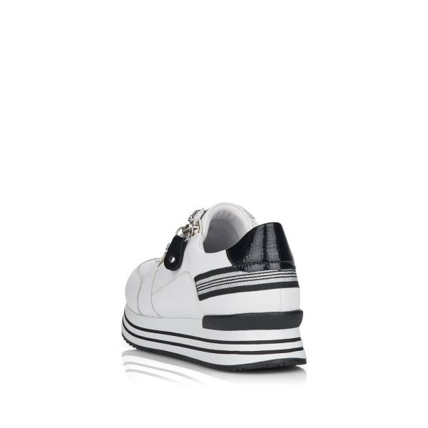 Remonte Women's shoes | Style D1312 Casual Lace-up with zip - White Combination | Free Delivery