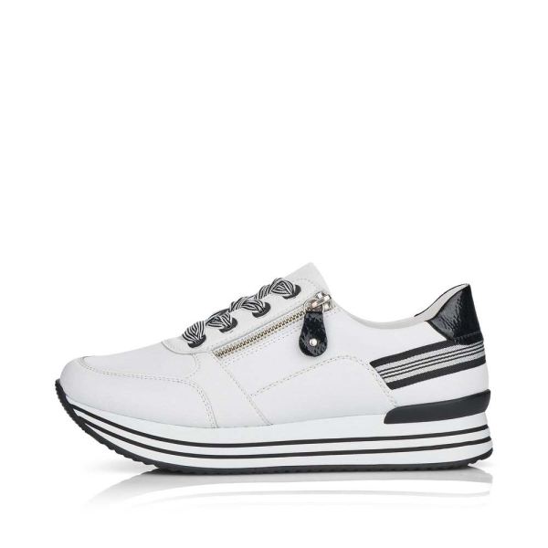 Remonte Women's shoes | Style D1312 Casual Lace-up with zip - White Combination | Free Delivery