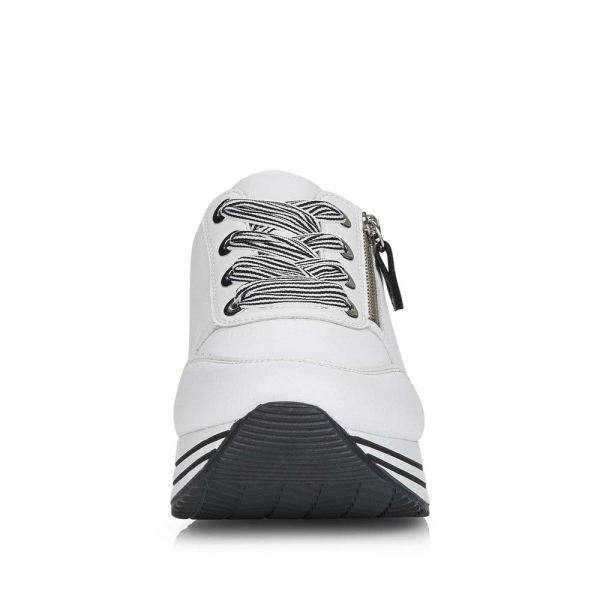 Remonte Women's shoes | Style D1312 Casual Lace-up with zip - White Combination | Free Delivery