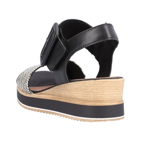 Remonte Women's sandals | Style D6453 Dress Sandal - Black Combination | Free Delivery