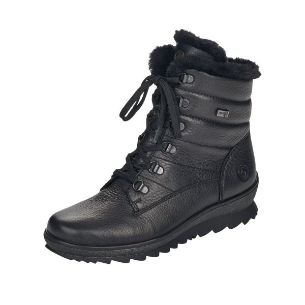 Remonte Leather Women's Mid Height Boots| R8480-01 Mid-height Boots - Black | Free Delivery