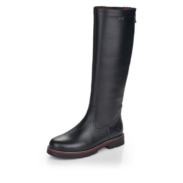 Remonte Leather Women's Tall Boots| D9376 Tall BootsFlip Grip - Black | Free Delivery