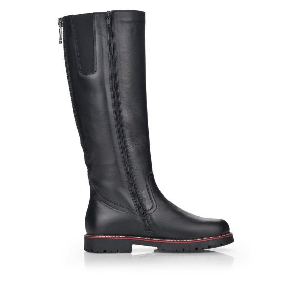 Remonte Leather Women's Tall Boots| D9376 Tall BootsFlip Grip - Black | Free Delivery