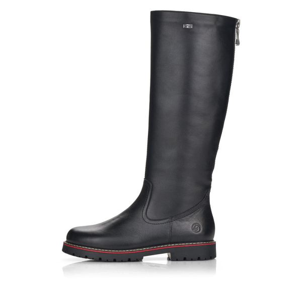 Remonte Leather Women's Tall Boots| D9376 Tall BootsFlip Grip - Black | Free Delivery