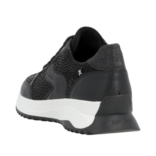Rieker EVOLUTION Women's shoes | Style W1304 Athletic Lace-up - Black | Free Delivery