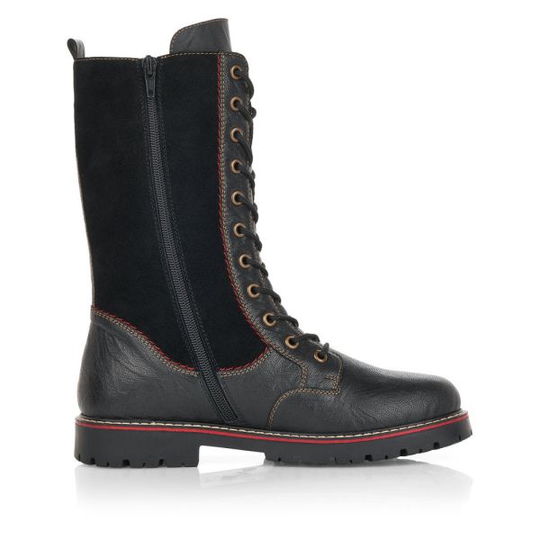 Remonte Synthetic leather Women's mid height boots| D9370 Mid-height BootsFlip Grip - Black | Free Delivery