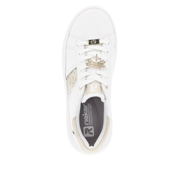 Rieker EVOLUTION Women's shoes | Style W1202 Athletic Lace-up - White Combination | Free Delivery