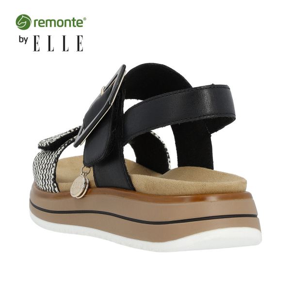 Remonte Women's sandals | Style D1J53 Casual Sandal - Black Combination | Free Delivery