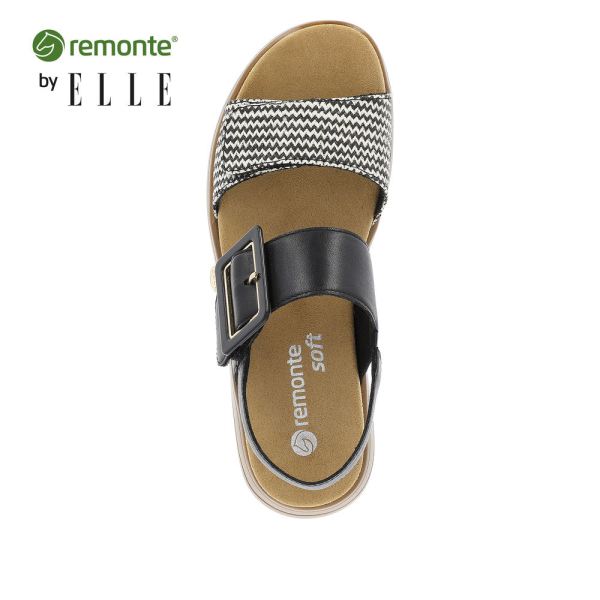 Remonte Women's sandals | Style D1J53 Casual Sandal - Black Combination | Free Delivery