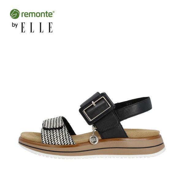 Remonte Women's sandals | Style D1J53 Casual Sandal - Black Combination | Free Delivery