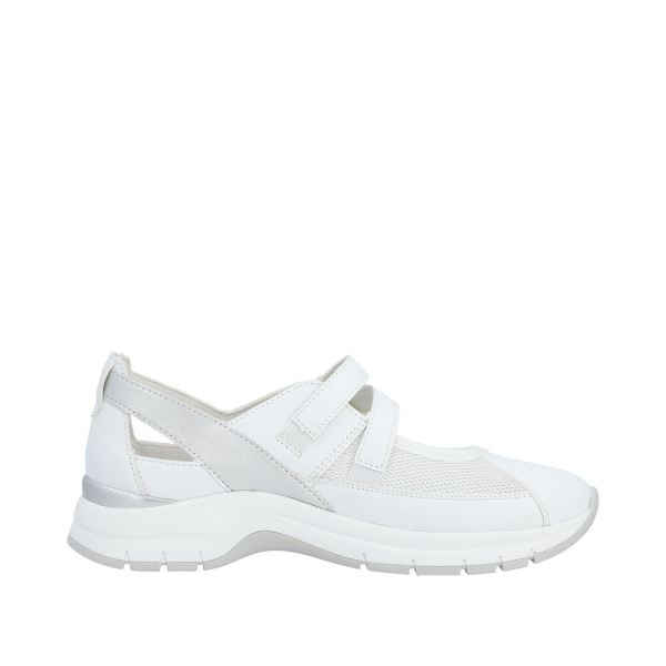 Remonte Women's shoes | Style D0G08 Casual Ballerina with Strap - White Combination | Free Delivery