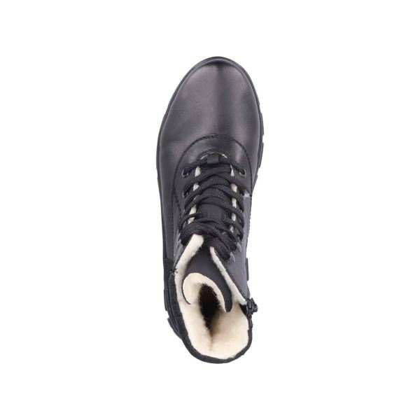 Rieker Leather Women's short boots. Z1042 Ankle Boots. Fiber Grip - Black | Free Delivery