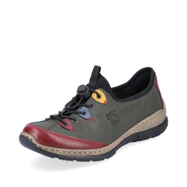 Rieker Synthetic Material Women's shoes| N3271-68 - Green Combination | Free Delivery