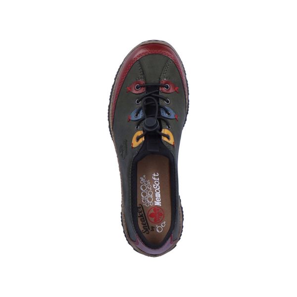 Rieker Synthetic Material Women's shoes| N3271-68 - Green Combination | Free Delivery