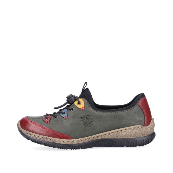 Rieker Synthetic Material Women's shoes| N3271-68 - Green Combination | Free Delivery