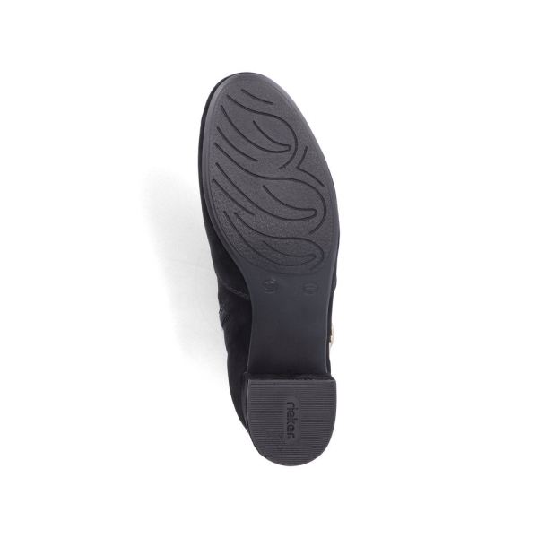 Rieker suede leather Women's short boots| 70289 Ankle Boots - Black | Free Delivery
