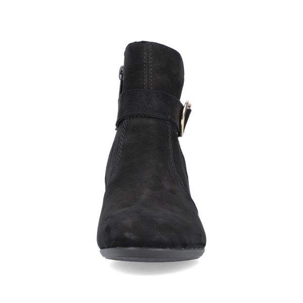 Rieker suede leather Women's short boots| 70289 Ankle Boots - Black | Free Delivery