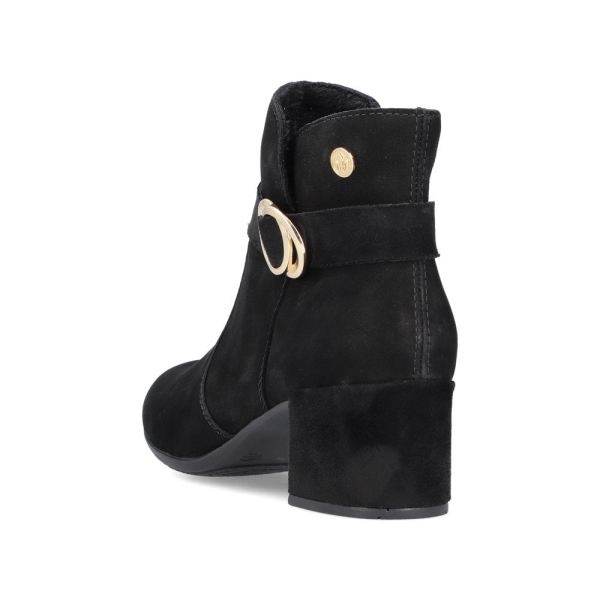 Rieker suede leather Women's short boots| 70289 Ankle Boots - Black | Free Delivery