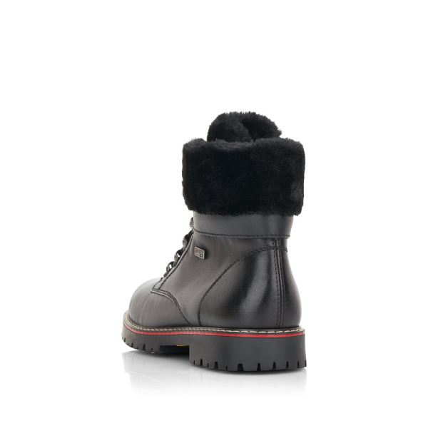 Remonte Leather Women's mid height boots| D9372 Ankle BootsFlip Grip - Black | Free Delivery