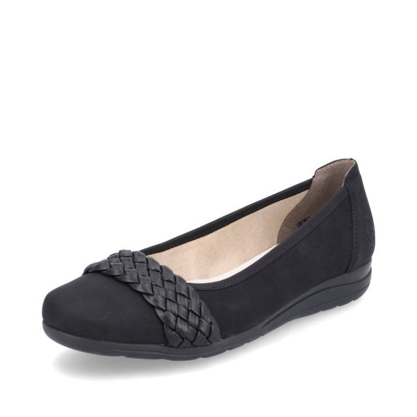 Rieker Women's shoes | Style L9358 Dress Ballerina - Black | Free Delivery