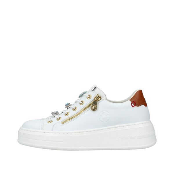 Rieker Women's shoes | Style N5452 Athletic Zipper - White | Free Delivery