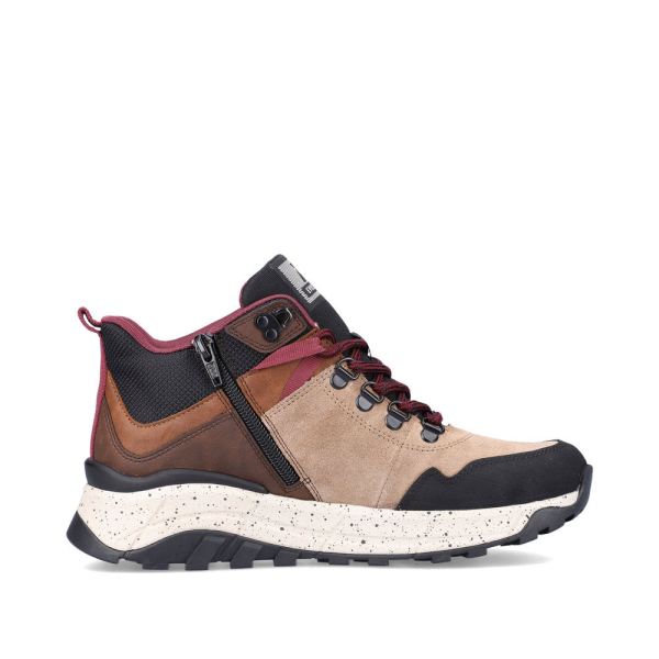 Rieker EVOLUTION Synthetic leather Women's mid height boots| W0062 Ankle Boots - Beige Combination | Free Delivery