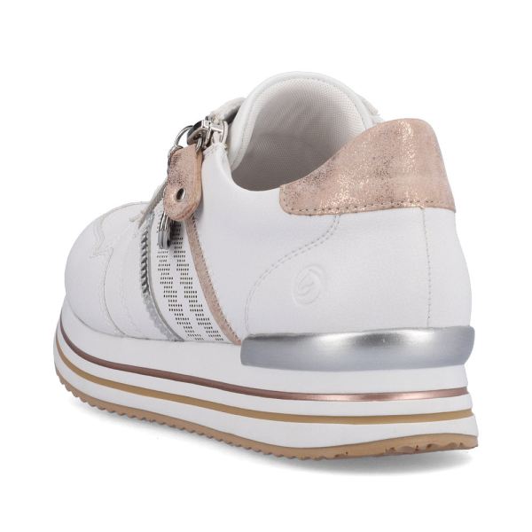 Remonte Women's shoes | Style D1318 Athletic Lace-up with zip - White Combination | Free Delivery